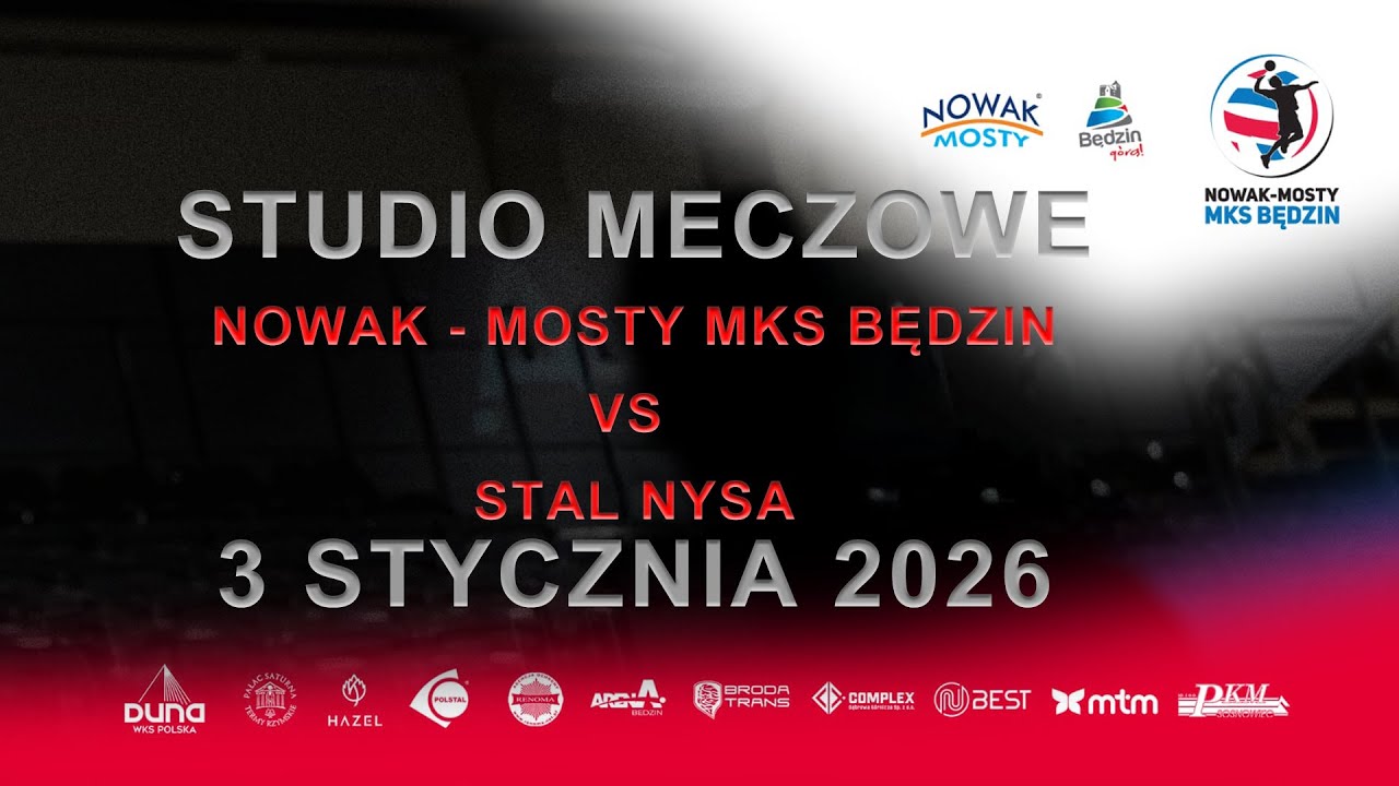 Studio meczowe - Nowak-Mosty MKS Będzin vs Stal Nysa - 3 stycznia 2026