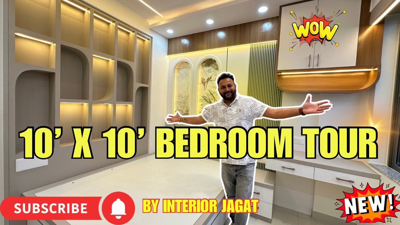 10' &times; 10' Bedroom Interior Design Ideas | Small Bedroom Makeover | Interior Jagat Kolkata