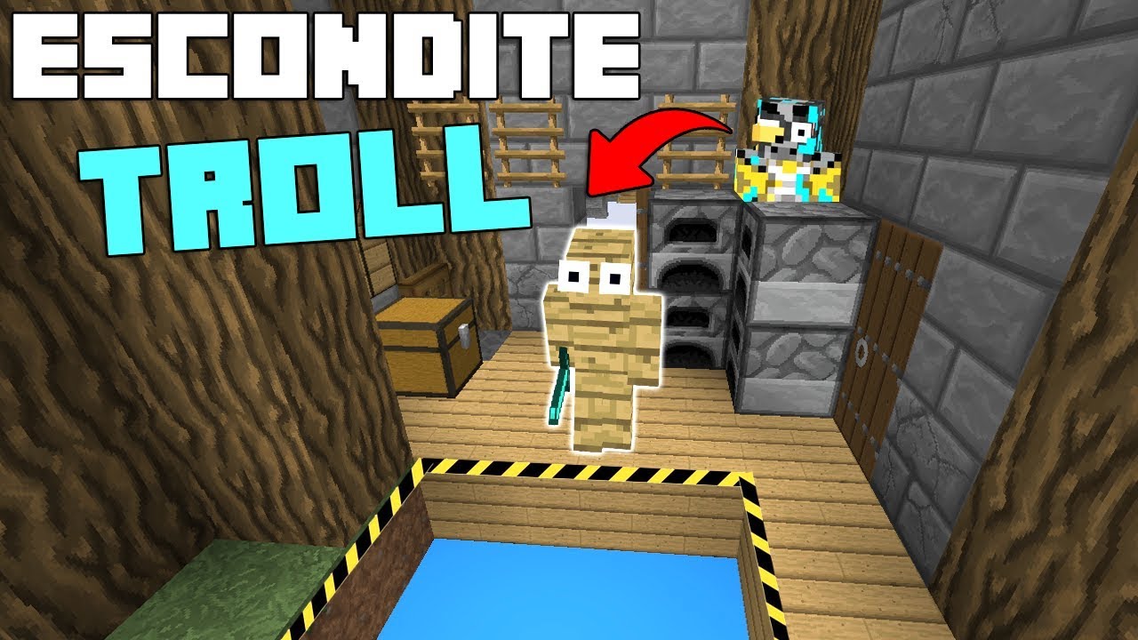TROLLEANDO INVISIBLE EN ESCONDITE DE MINECRAFT 💀 ME INTENTAN TROLLEAR EN SKYWARS 😂