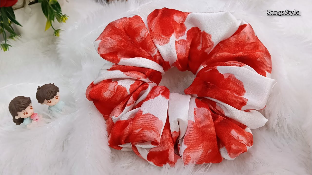 How to make XXL scrunchie at home with machine||How to stitch scrunchie at home SangsStyle