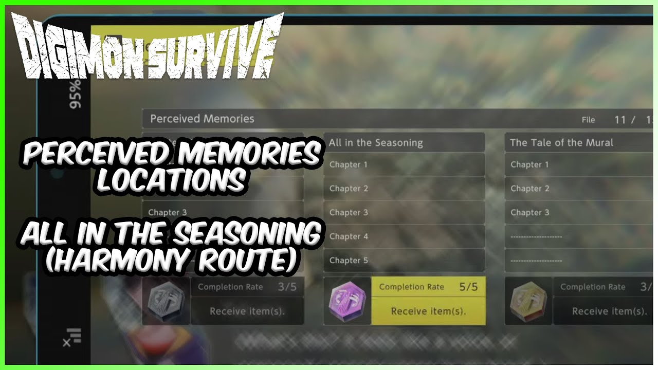 Perceived Memories Locations - All in the Seasoning (Harmony Route) | Digimon Survive