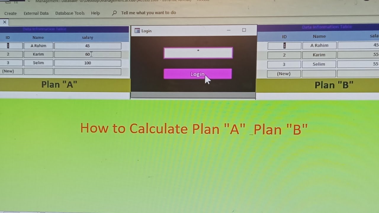 How to Calculate Plan A & Plan B Ms Access