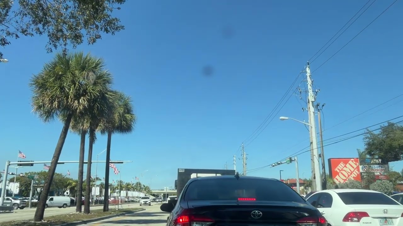 Driving through the streets of Miami