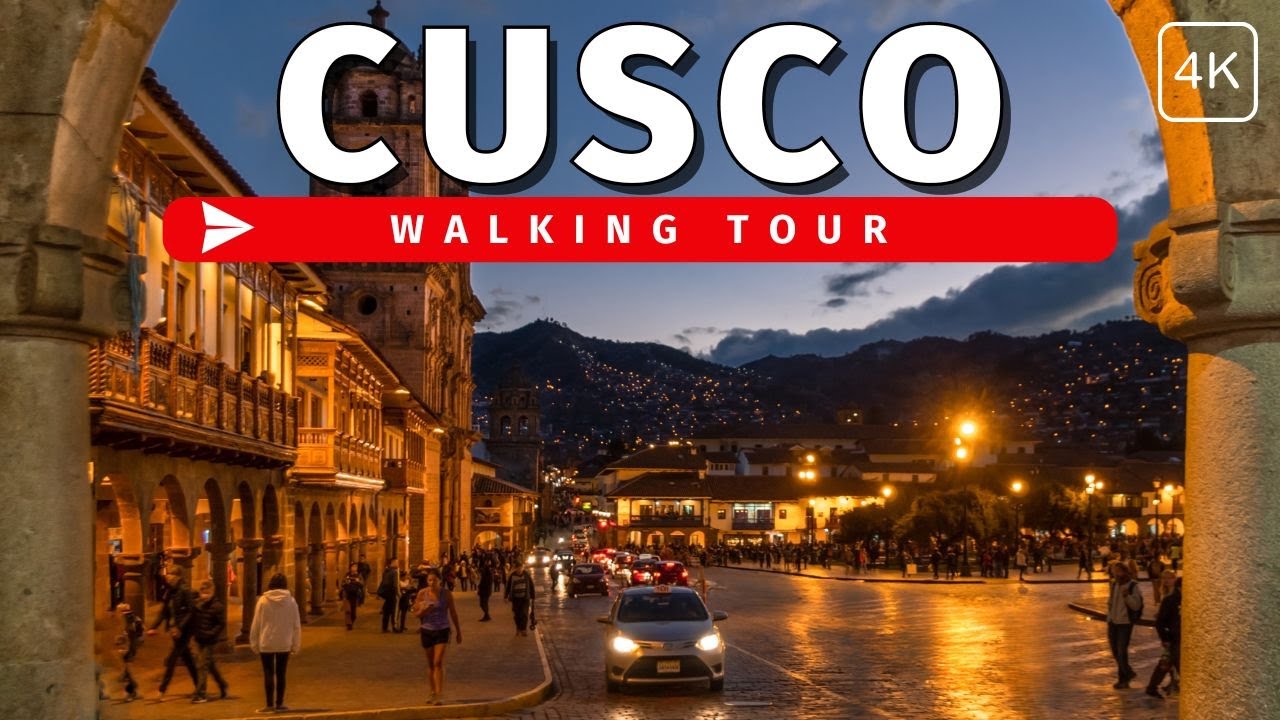 Cusco at Night | Walking Tour | Inca Capital | Peru in 4k60fps with Captions
