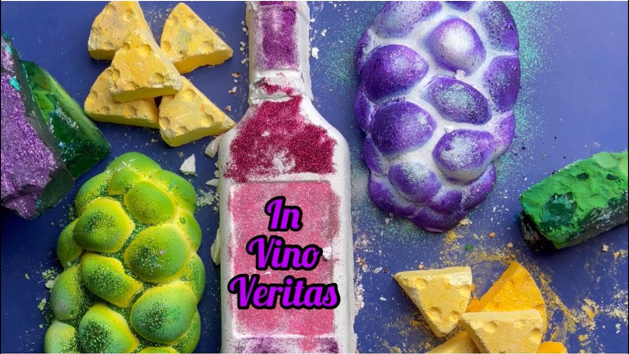 Blame it on ________!  Wine, Cheese, and grapes gym chalk reforms. 2 fresh blocks of dyed chalk
