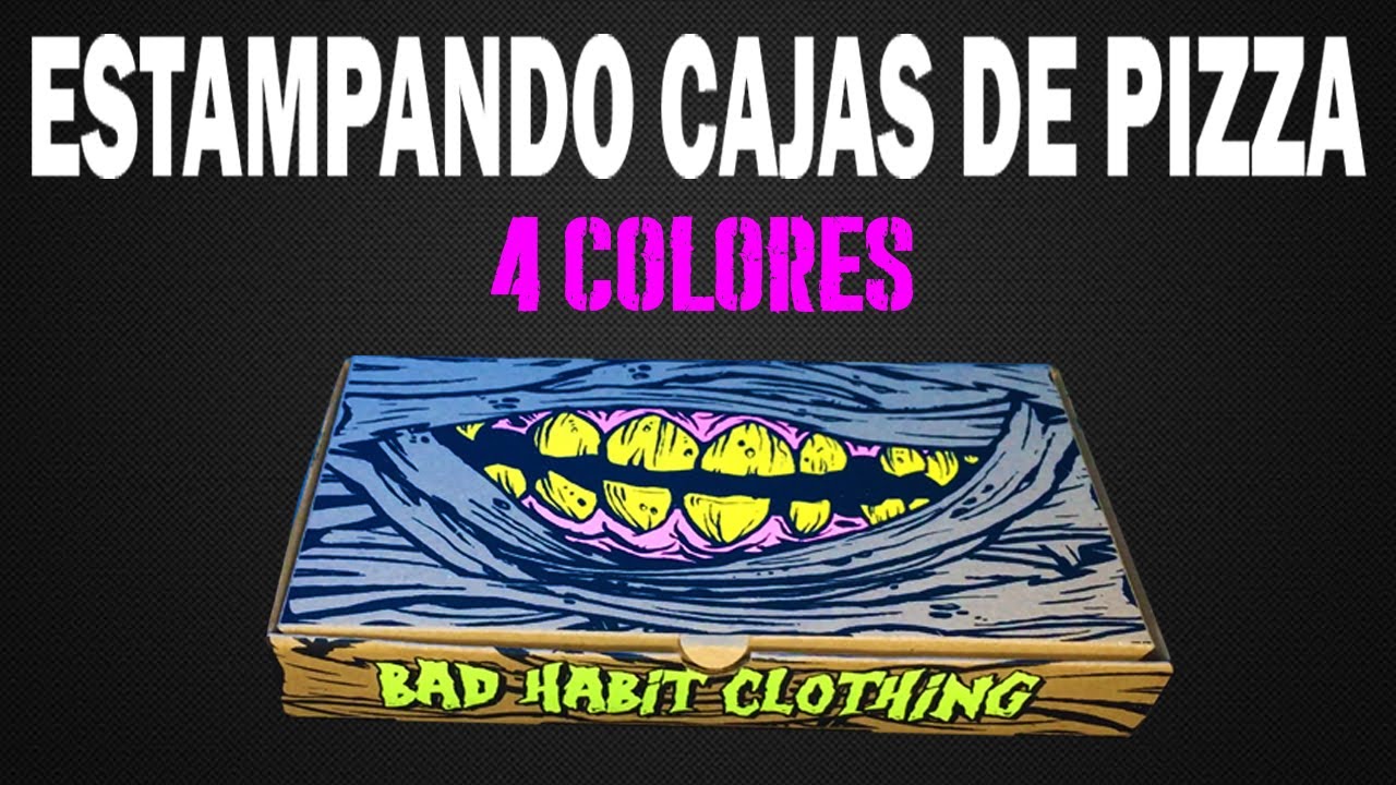 ESTAMPANDO CAJAS de PIZZA a 4 colores
