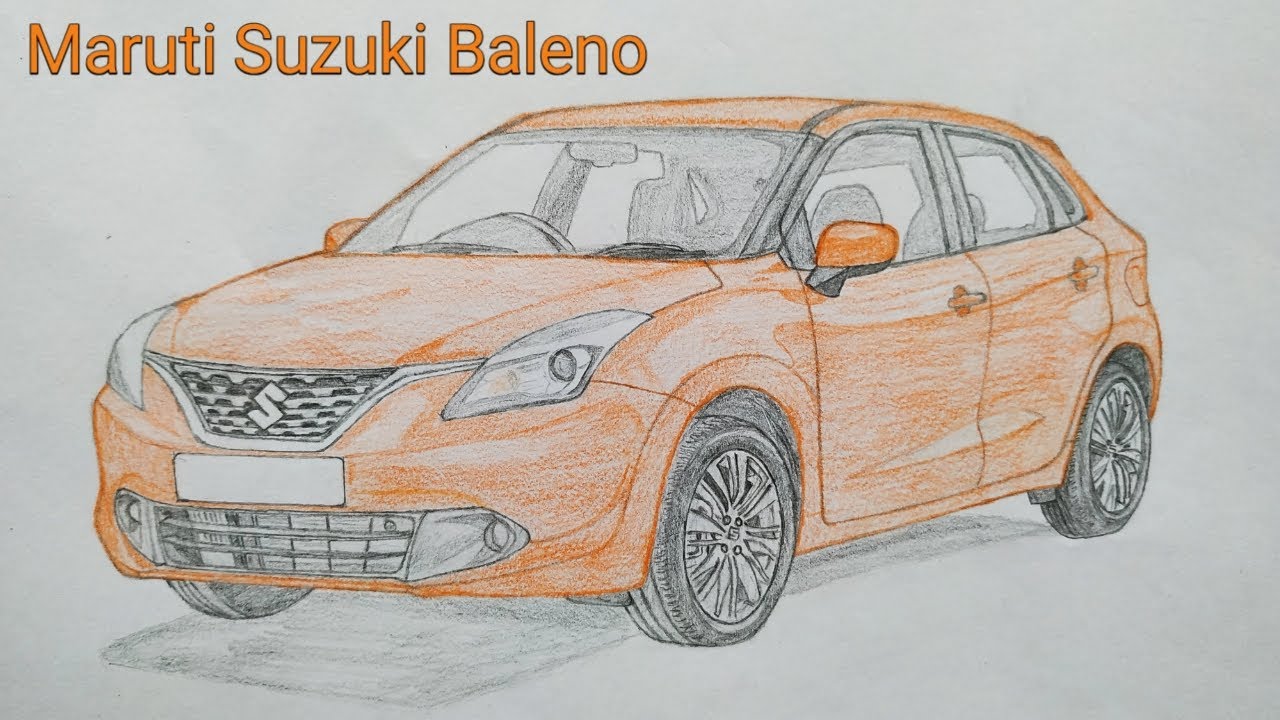 How To Draw  Maruti Suzuki Baleno  | car drawing