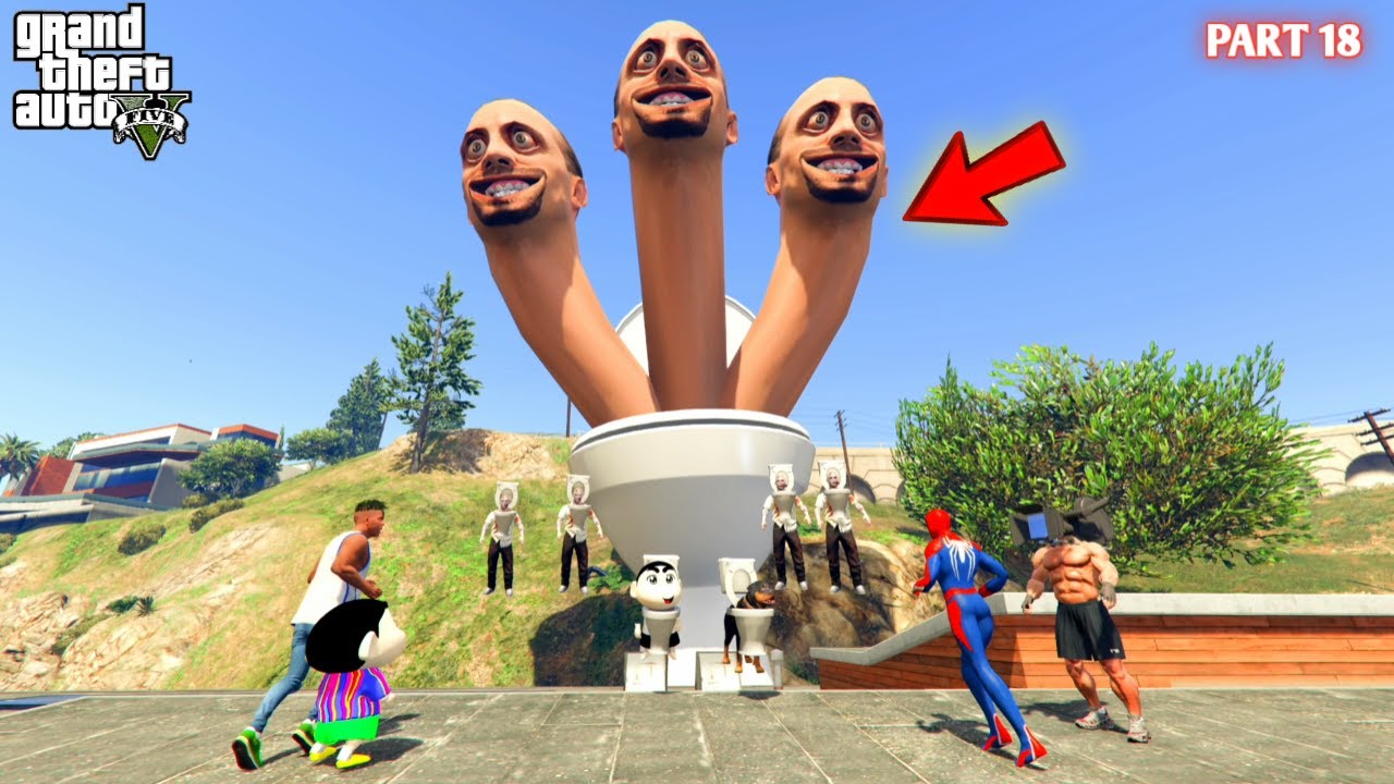 Multiverse Can Camera Man Army Save Shinchan Chop Skibidi Toilet In GTA5 #18