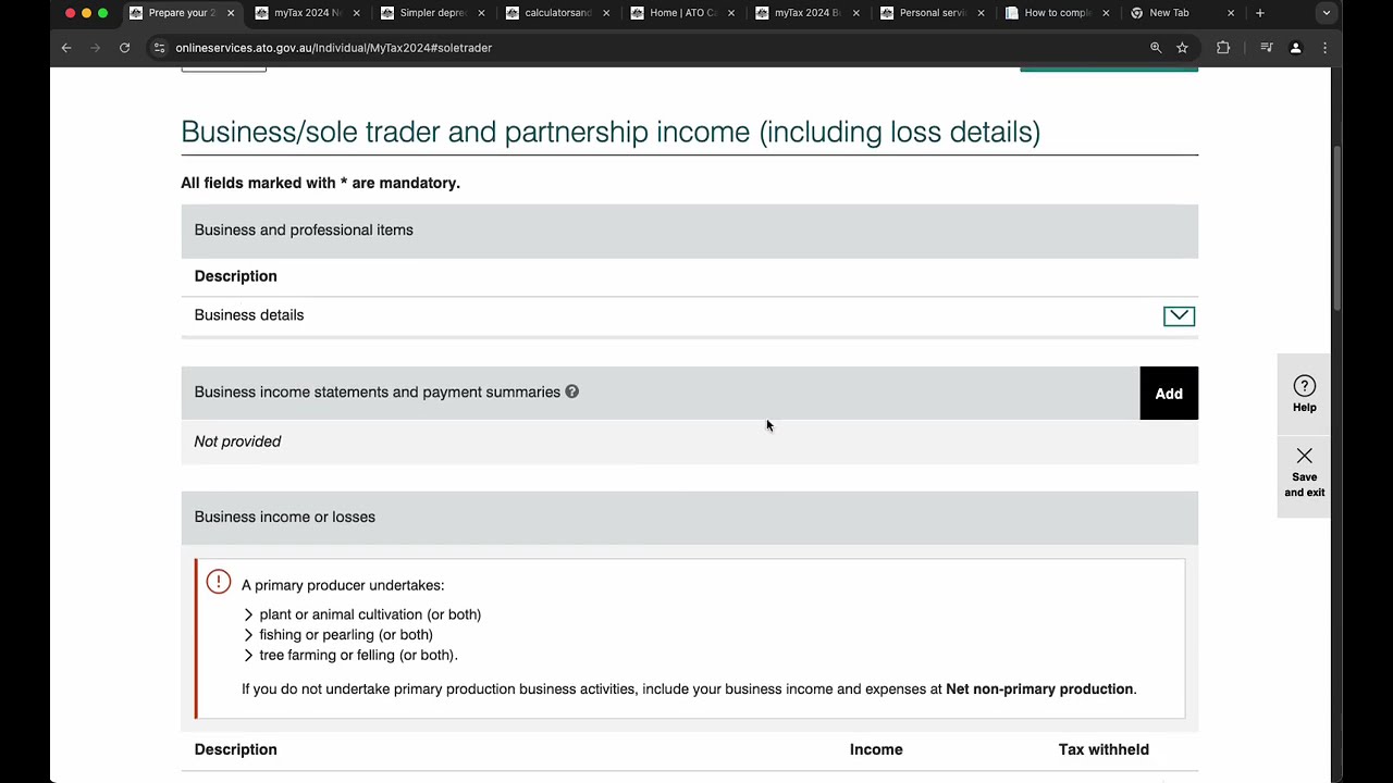 Australia tax return ABN only - Declaracion de Impuestos