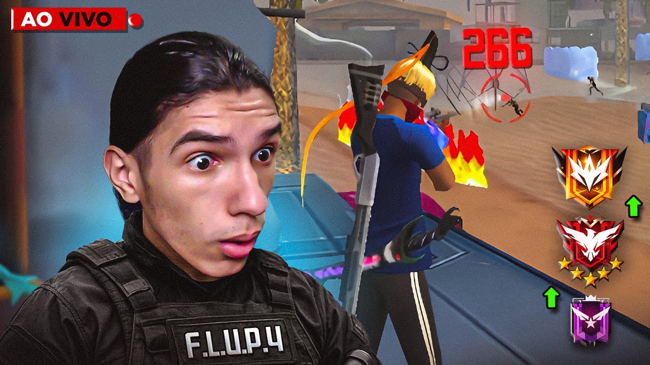IMPRESSIONANDO ALEAT&Oacute;RIOS! 💙 FREE FIRE AO VIVO 💙 FLUPY LIVE ON 💙