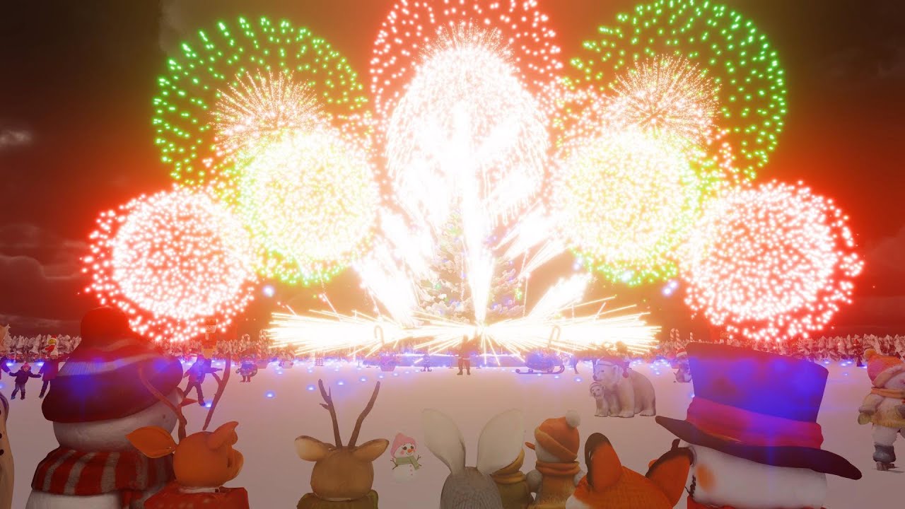 Christmas Fireworks on Ice - Finale #bigband #animation #cinematic #fwsim #christmasanimation