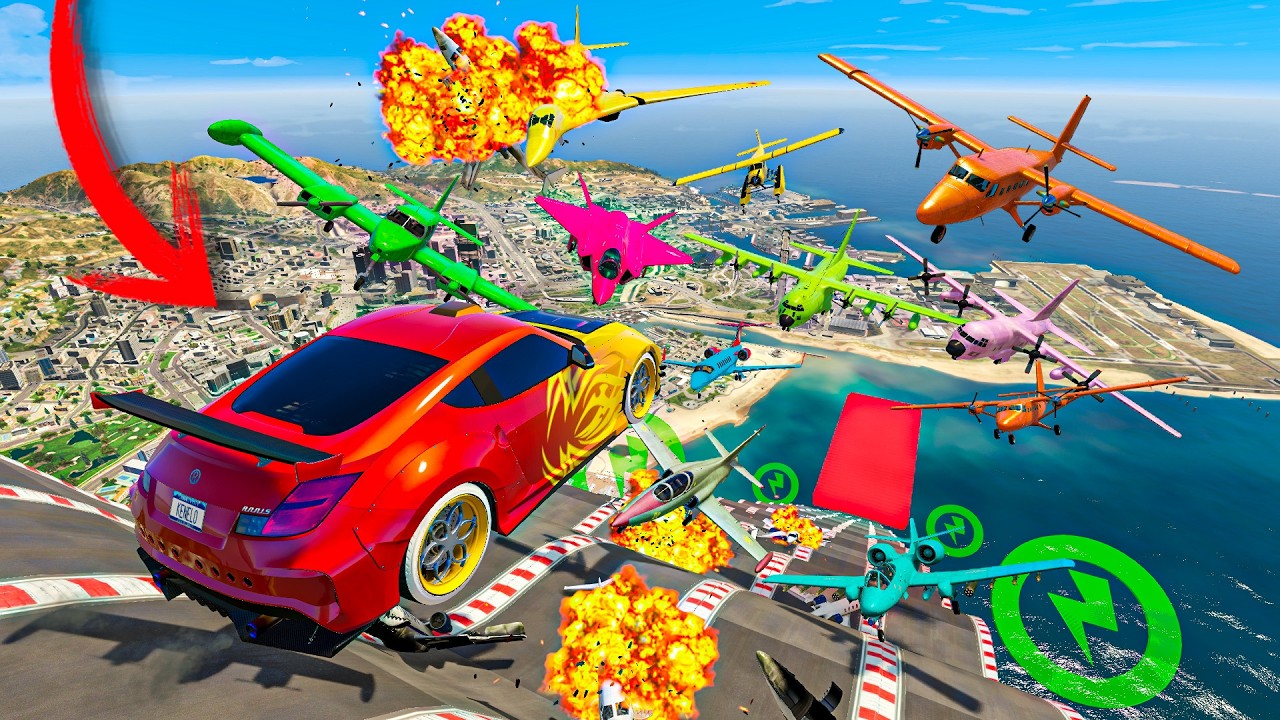 MEGA RAMPA TODOS CONTRA MI! LA MEJOR ESQUIVADA DE MI VIDA!! - GTA 5 ONLINE
