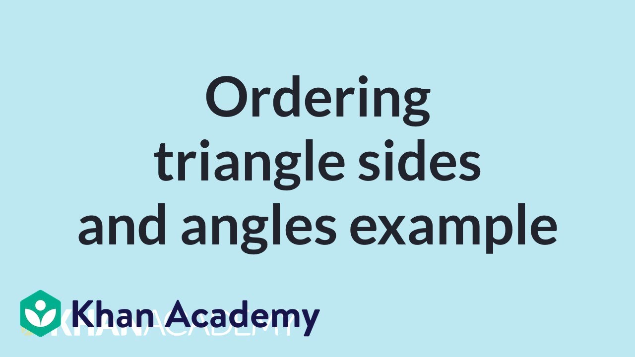 Ordering triangle sides and angles