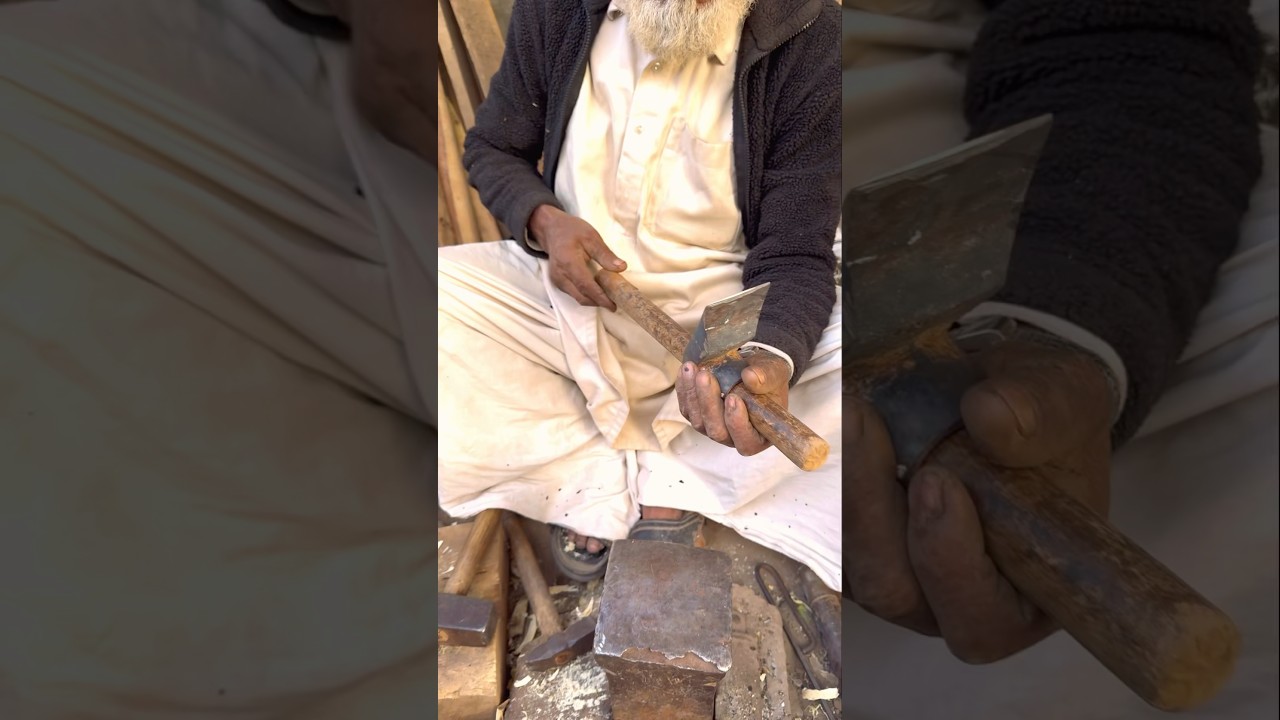 Basula Tool: Attached Wood Handle #shorts #trending #blacksmith #basula #tools #youtubeshorts #diy