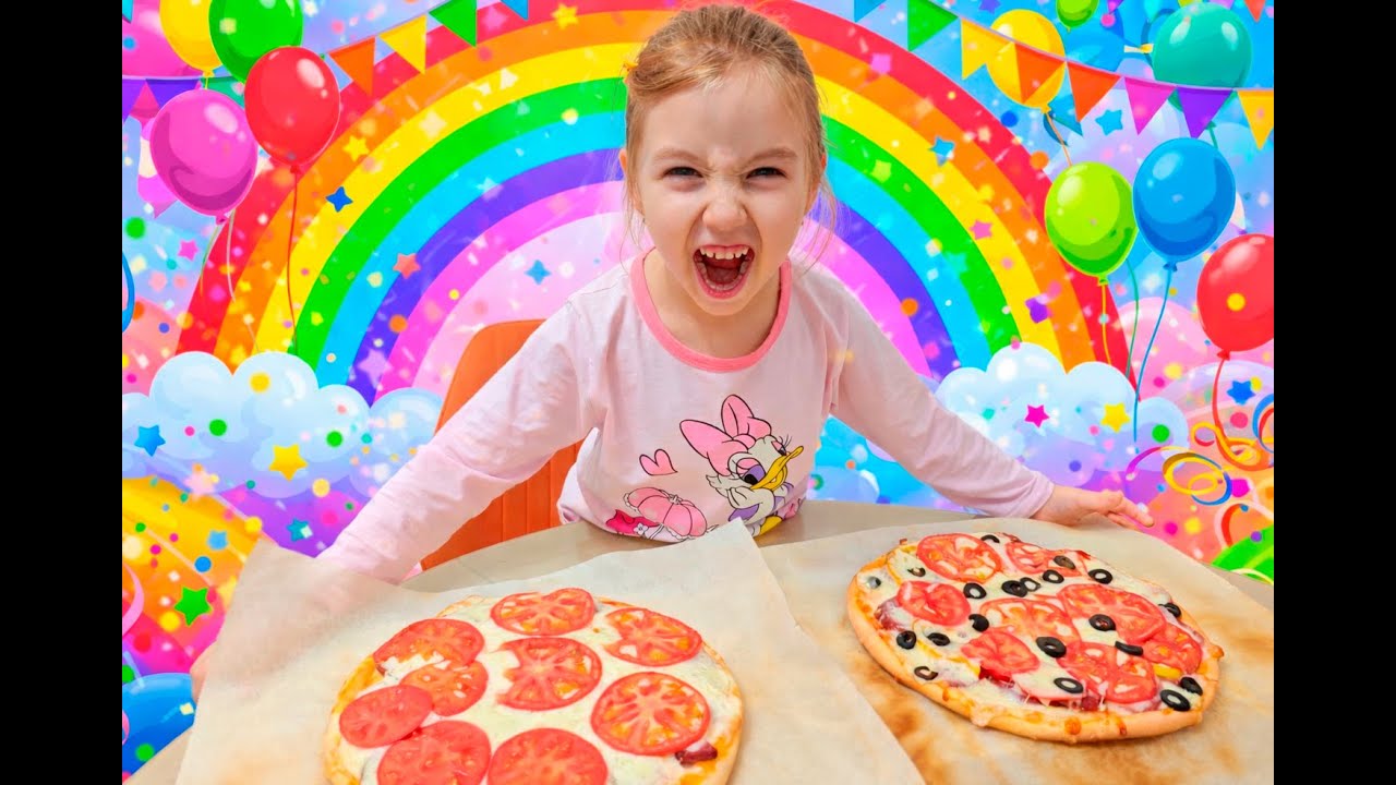 Ясмина с папой готовит пиццу 🍕😄