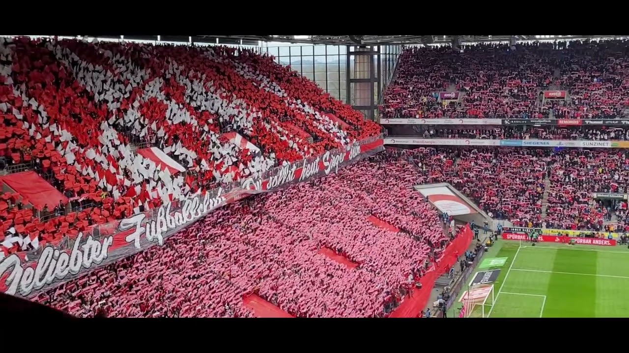 1 FC Köln vs. VFL Borussia Mönchengladbach 02.04..2023 , Fangesänge, Choreo und 1. FC Hymne