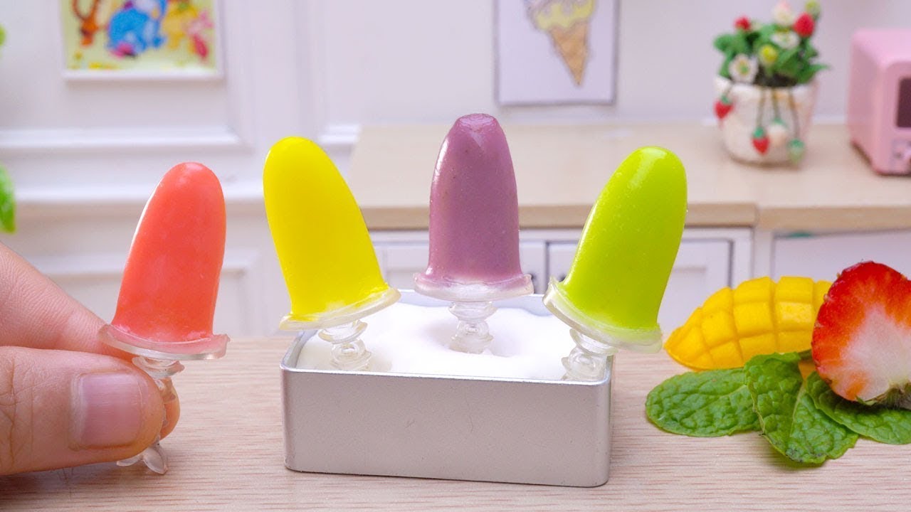Fresh Miniature Fruit Ice Cream Recipe On Summer | Wonderful Tiny Colorful Dessert