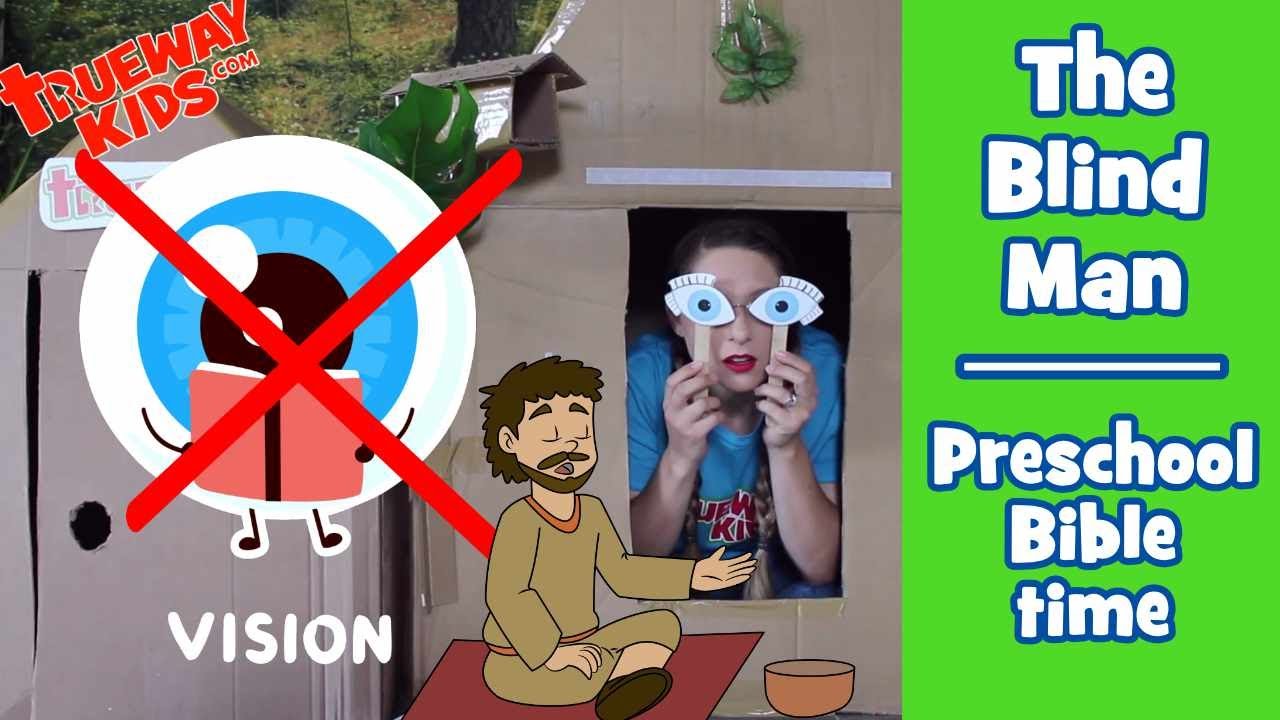 Jesus heals the blind man - preschool Bible time