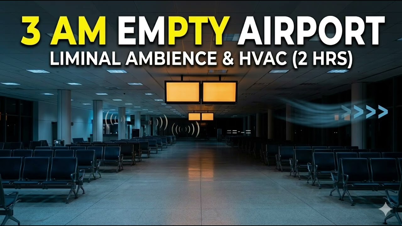 3 AM Empty Airport Lounge Ambient | Distant Intercoms & Vast Loneliness (2 Hours)