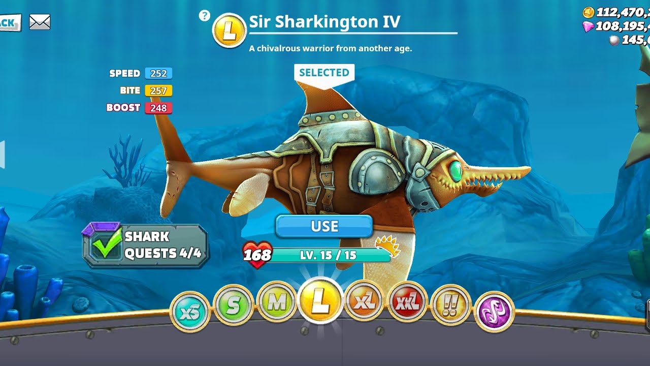 Hungry Shark World Gameplay Walkthrough Part 39 - Sir Sharkington iv (ios,Android)