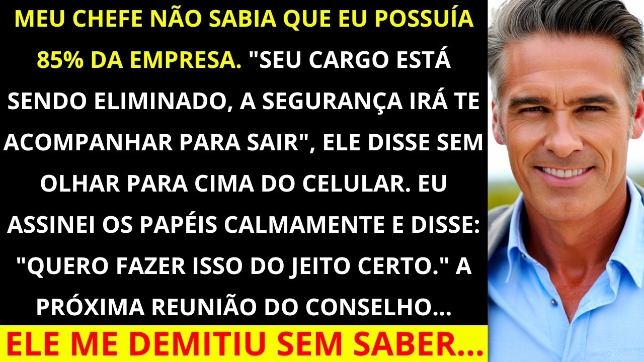 Eles me mandaram embora por BAIXO DESEMPENHO   3 horas depois, retomei o controle da empresa inte