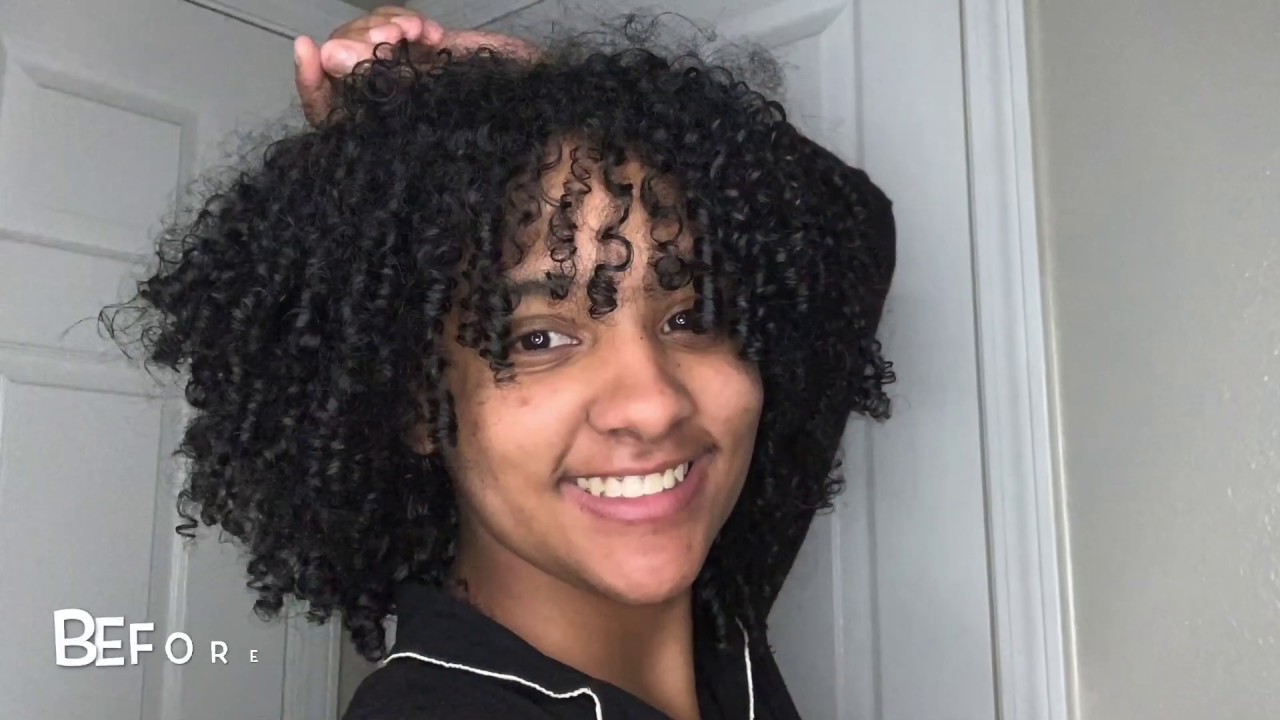 Cutting My Fine Natural Curly Hair For Shape & Volume (DIY Deva Cut)