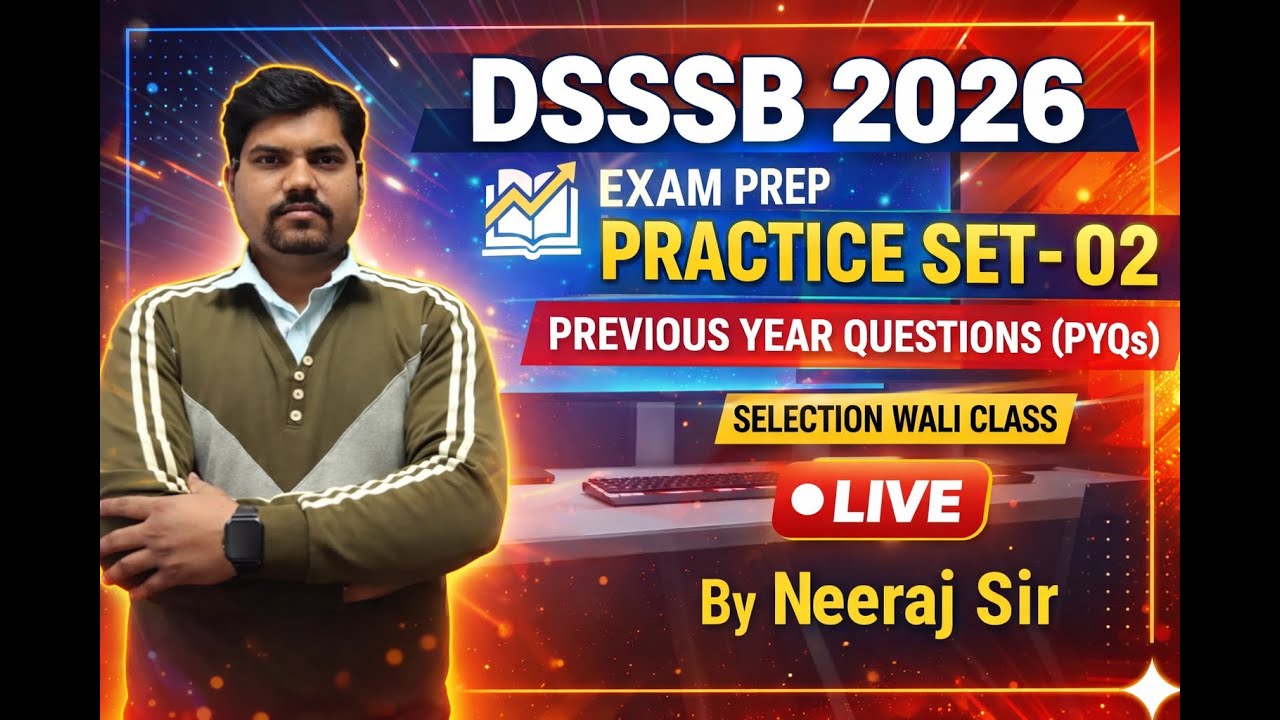 DSSSB PRT / TGT Practice set -2 || DSSSB PYQs || UP TGT / PGT || BPSC TRE 4.0  By Niraj sir