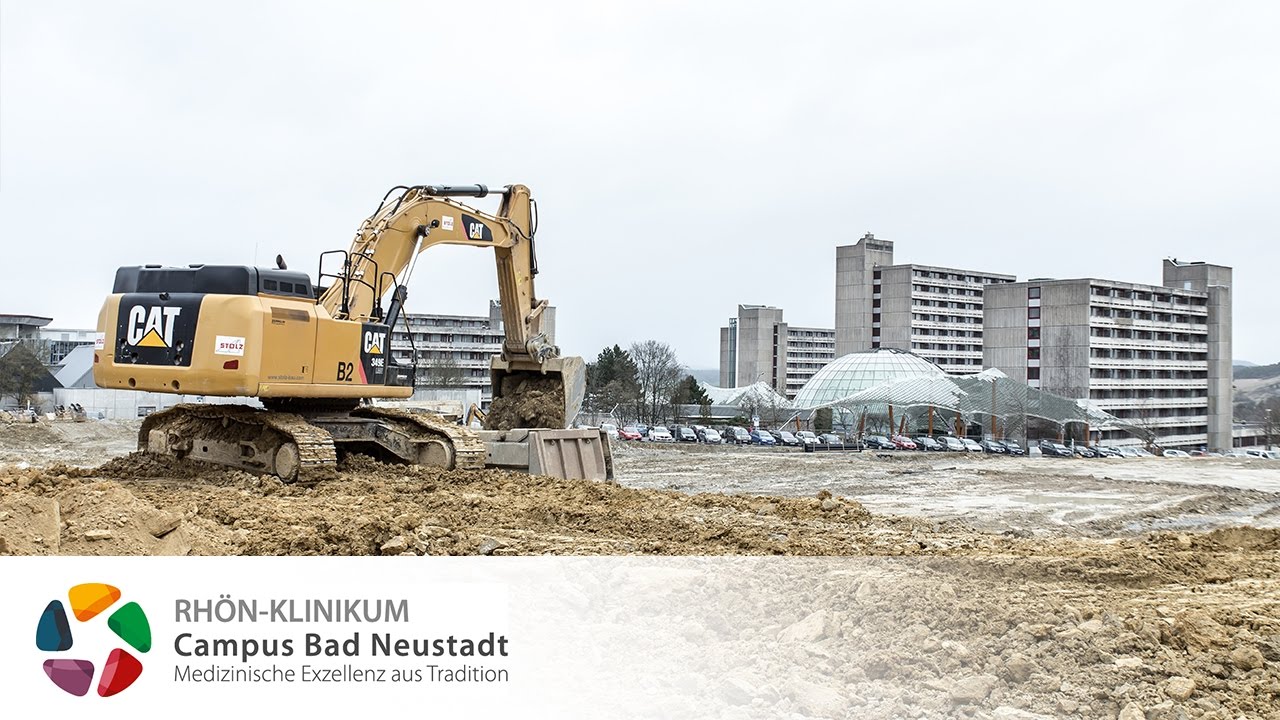 Erdarbeiten für den Neubau am RHÖN-KLINIKUM Campus Bad Neustadt (Zeitraffer)