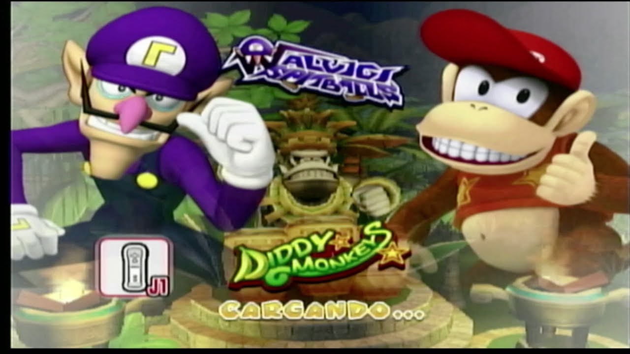 Mario Super Sluggers: Waluigi Spitballs vs Diddy Monkeys Gameplay HD