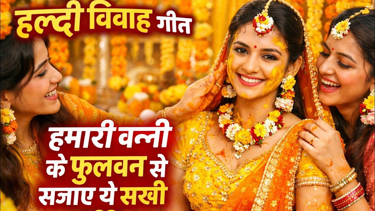 बन्नी विवाह गीत | हमारी बन्नी के फुलवन से सजाए ये सखी | Haldi Geet | Wedding Song #video 