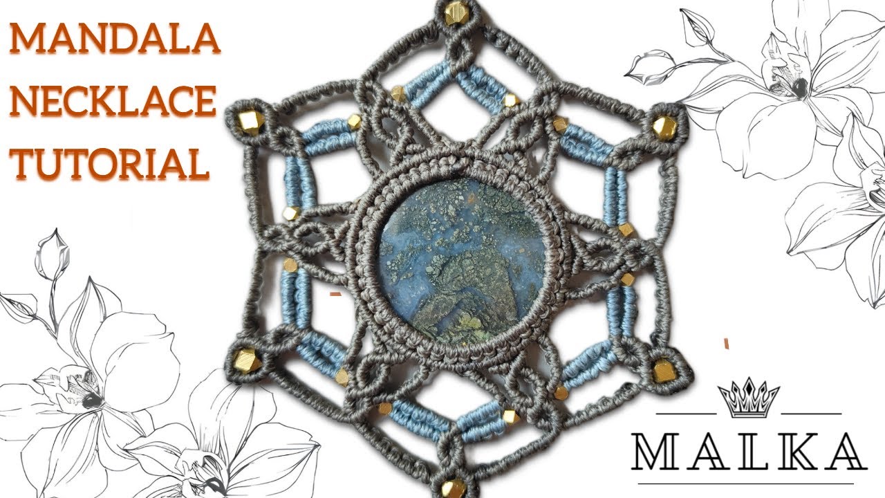 Mandala Macrame Necklace | Stone Necklace Tutorial DIY Jewelry
