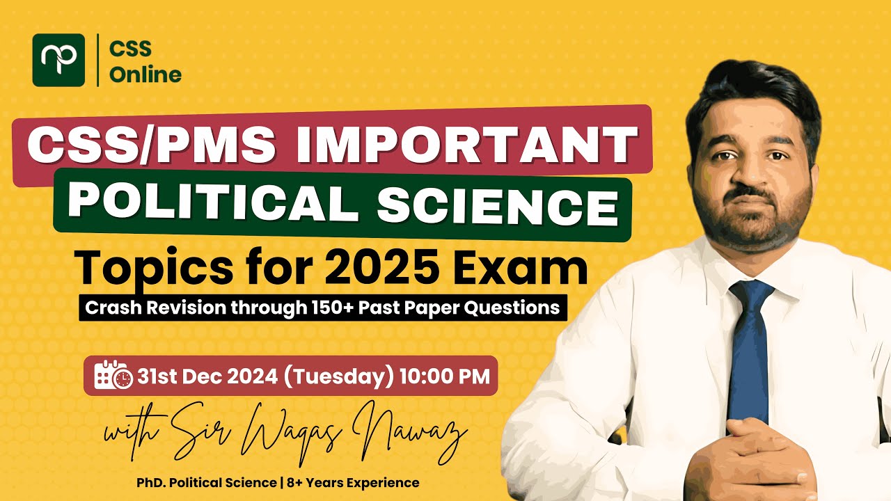 CSS/PMS Political Science Crash Course🤩Live Orientation🔥Plato Past Paper Discussion with Sir Waqas💯