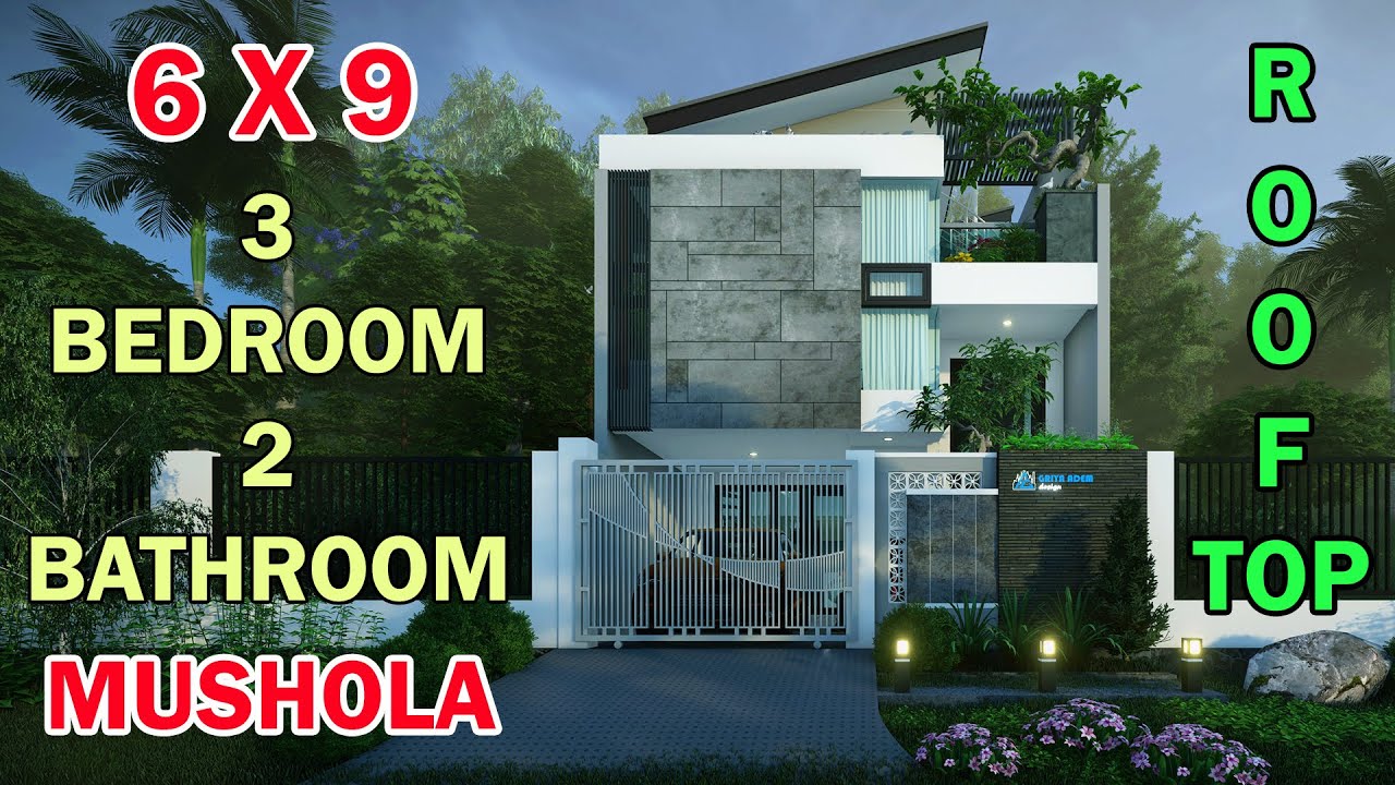 Split Level House 6x9 Meter 3 Kamar Tidur 2 Toilet Mushola RoofTop Di Lahan 6x10 Meter