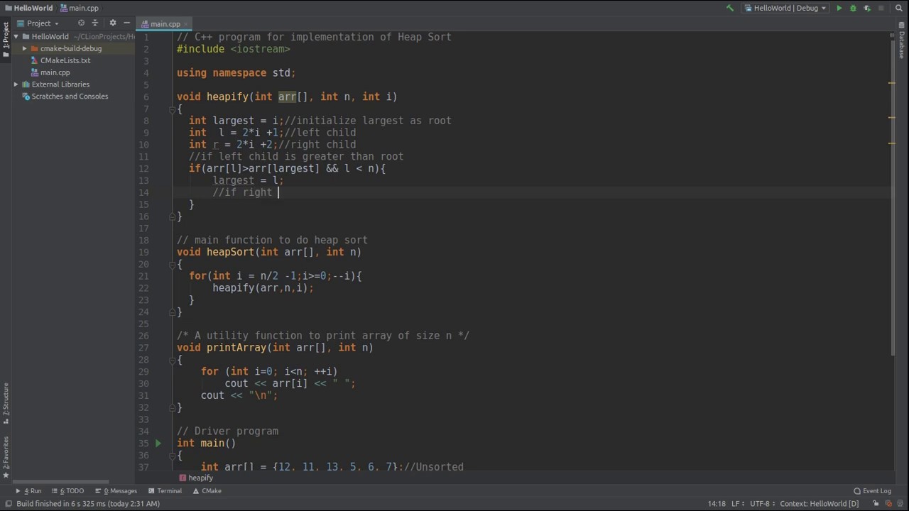 Heap Sort in C++