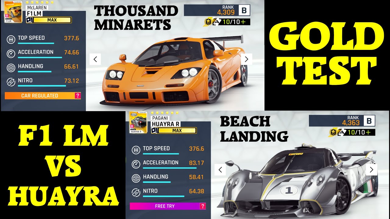 Asphalt 9 - McLaren F1 LM vs Pagani Huayra R (Gold Test)
