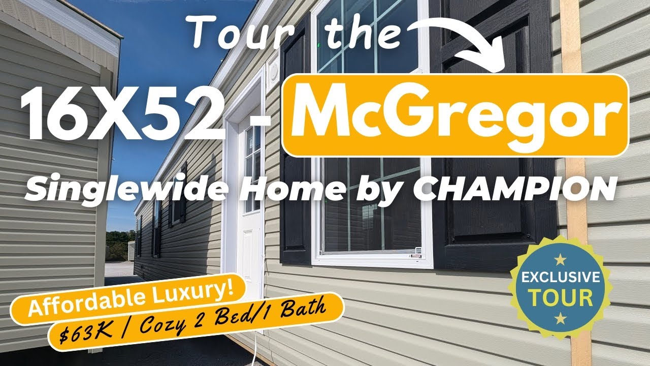 16x52 'McGregor' Mobile Home by Champion &ndash; Stylish 2 Bed, 1 Bath for $63K!