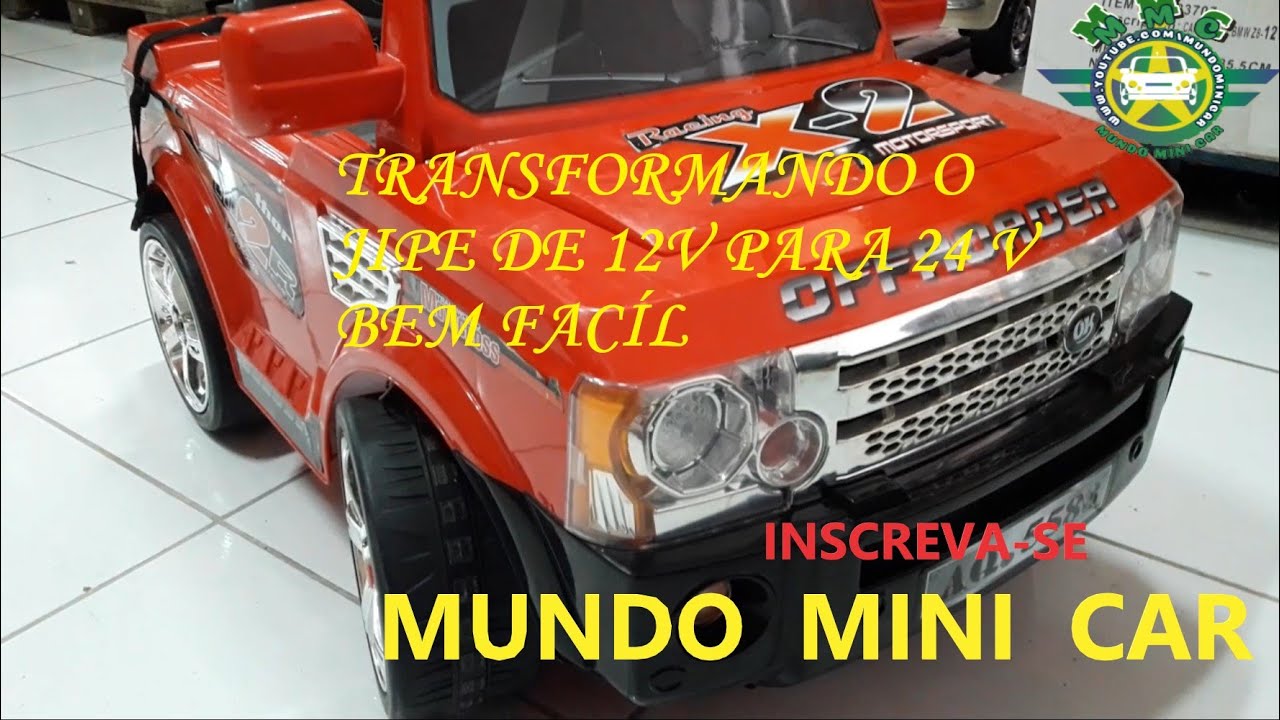 TRANSFORMANDO O JIPE  DE 12V  PARA 24V ,BEM FÁCIL( TRANSFORMING THE JEEP FROM 12V TO 24V, VERY EASY