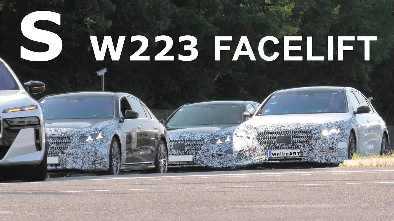 Mercedes Erlkönig S-Klasse MoPf W223 Massive Testing S-Class FACELIFT 2026 CONVOY * 4K SPY VIDEO