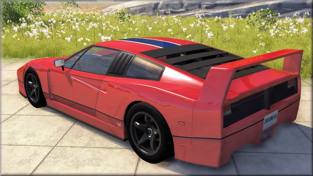 BeamNG Drive Ferrari F40 Inspired - Civetta Bolide 'Corse' Crash Testing #172 - Insanegaz