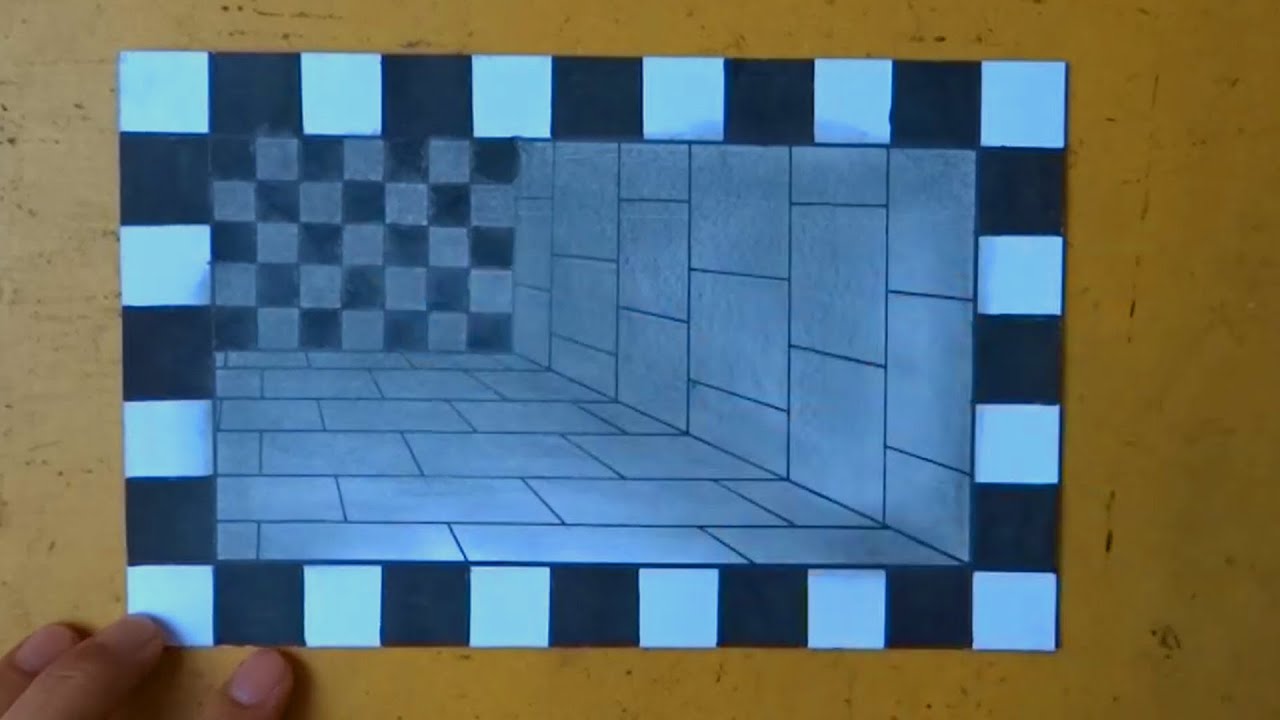 Como fazer um Desenho 3D com ilusão de Ótica