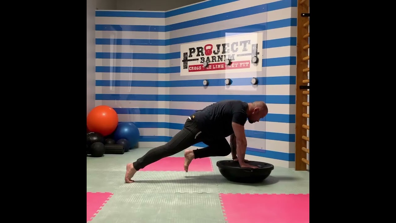 Bosu Ball Push Up + Knee to Chest