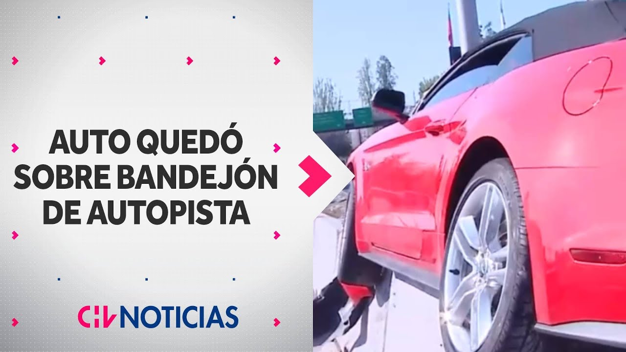 Auto qued&oacute; sobre BARRAS DE CONTENCI&Oacute;N en autopista: Gener&oacute; alta congesti&oacute;n en Ruta 5 Sur