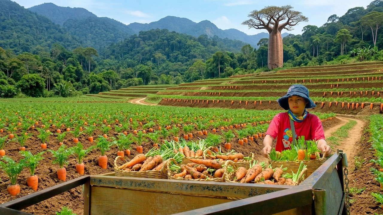 Harvest Carrots To Sell At The Market – Prune Luffa Vines And Tie Them To The Trellis