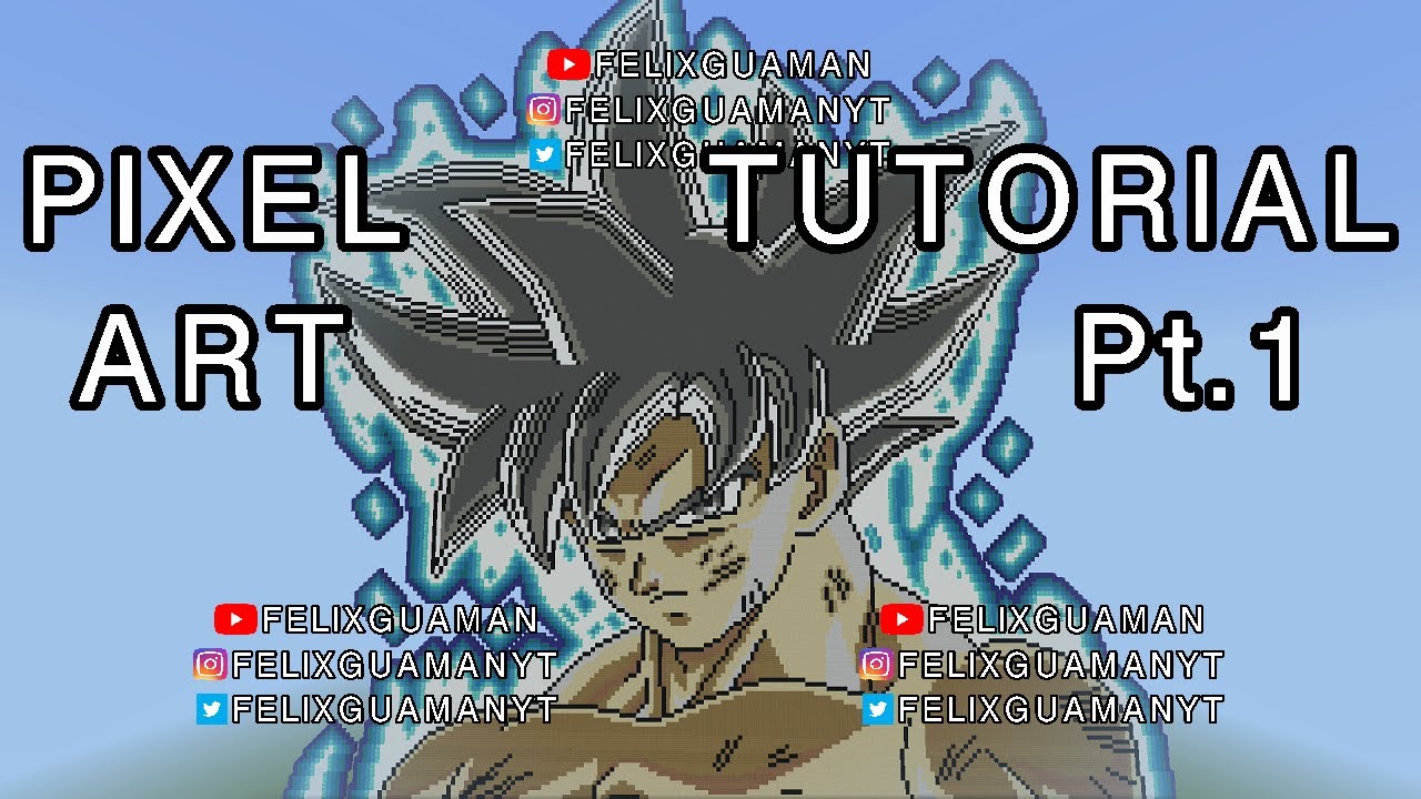 Minecraft Pixel Art Tutorial - Goku Mastered Ultra Instinct Part 1