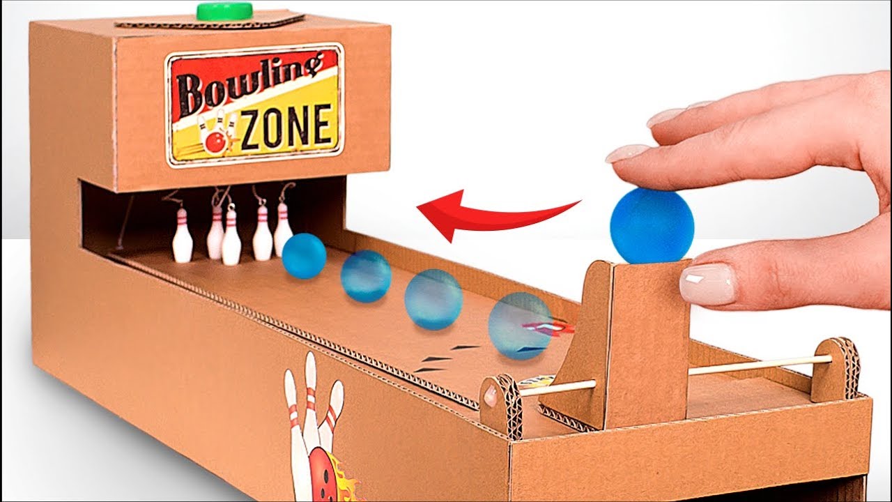 段ボールでボウリングゲームを作って遊んでみよう！