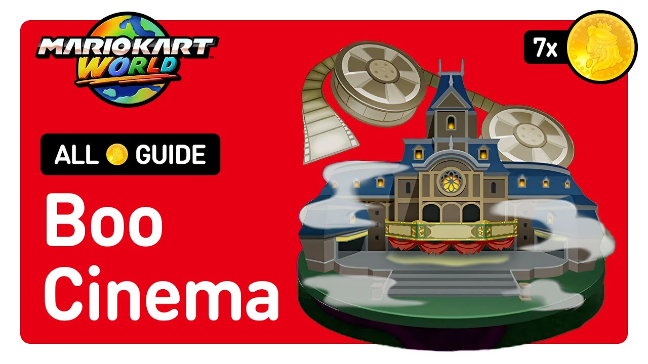 Mario Kart World - All Peach Medallion Locations in Boo Cinema - 100% Completion Guide
