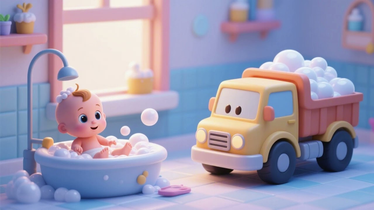 Bubble Bath with Baby Truck 🫧🚚 Fun Bath Time Kids Song | Nursery Rhymes