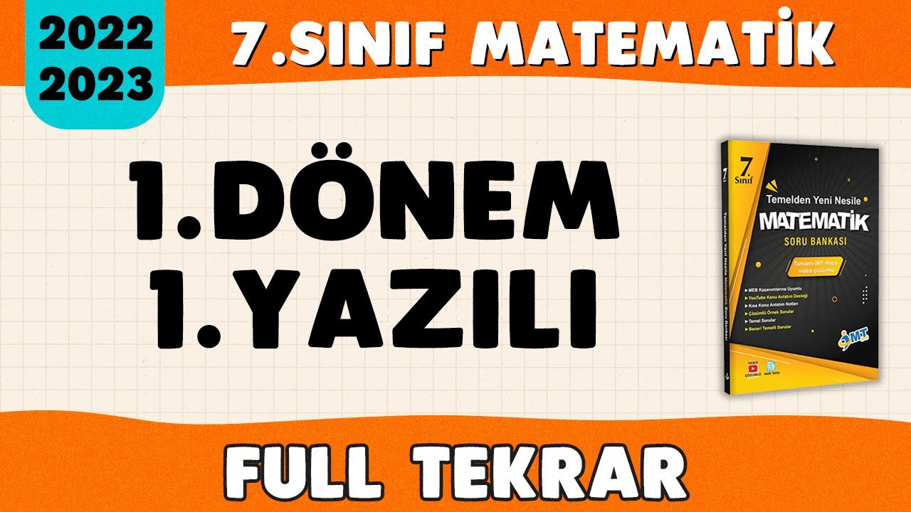 7.Sınıf Matematik 1. Dönem 1. Yazılı FULL TEKRAR