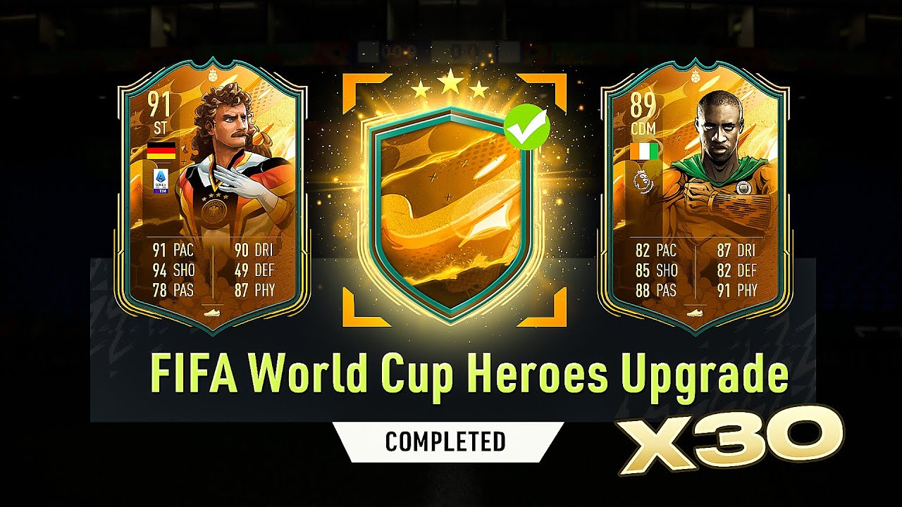 What do you get from 30 x World Cup Hero Upgrade Packs in FIFA 23?