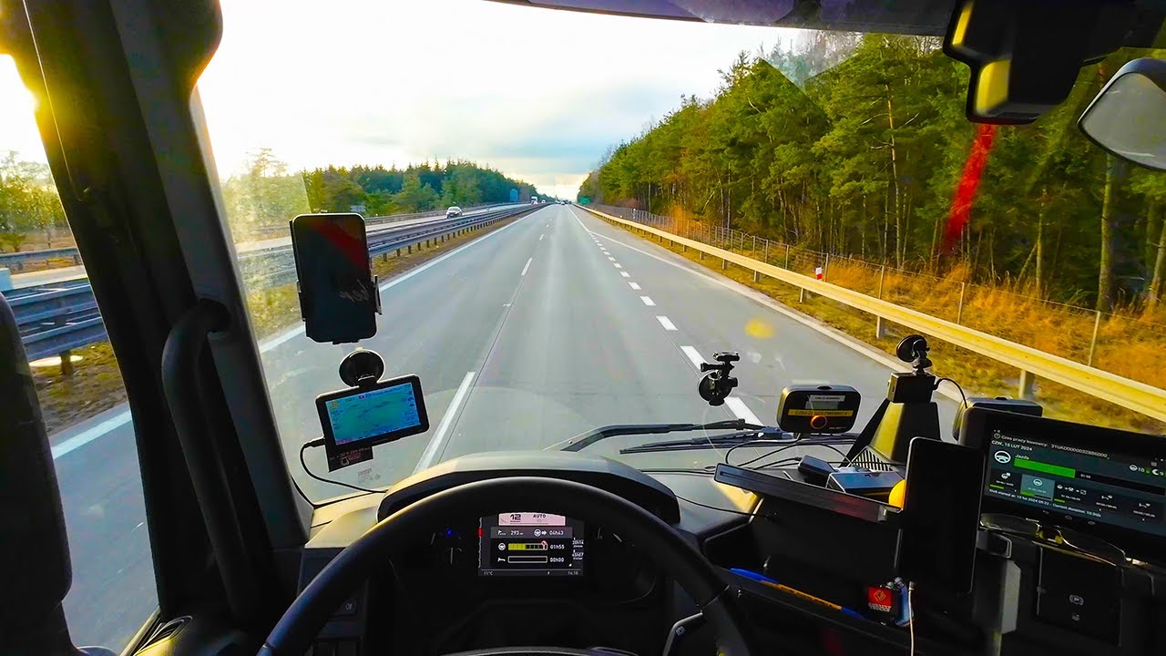 Driving truck in Czech Republic, A1, Merin